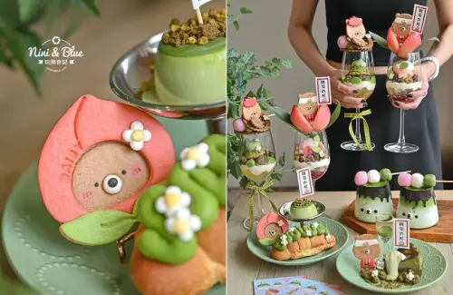 森林系美店，桃太郎春日抹茶芭菲、水蜜桃芭菲