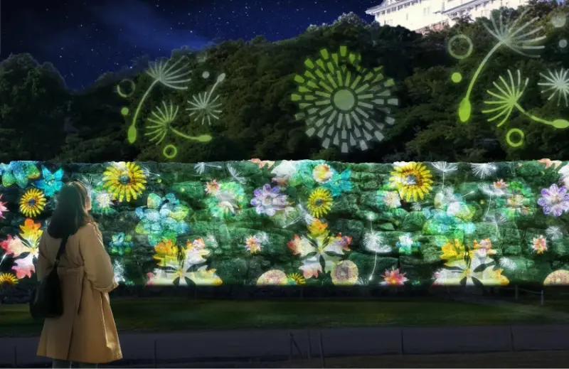姬路城XNAKED沉浸式數位藝術展，「光之花綻放」夢幻投影＋閃耀森林，古城變身藝術仙境。