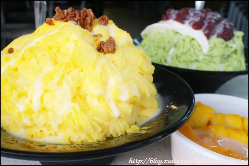 宜蘭市美食：小水牛冰城～超級芒果雪花冰夏季限定推出，人氣抹茶紅豆杏仁布丁雪花冰