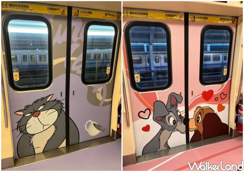 4米魯斯佛貓奴尖叫！台北捷運Ｘ迪士尼樂園免費拍，全新彩繪列車進站。
