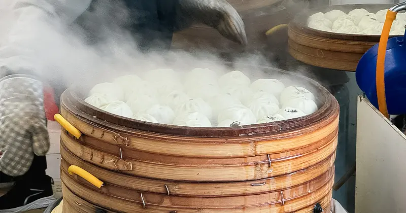 金山平價美食推薦！金山老街必吃 金山王肉包 30年老店，包子、饅頭8種口味任選。