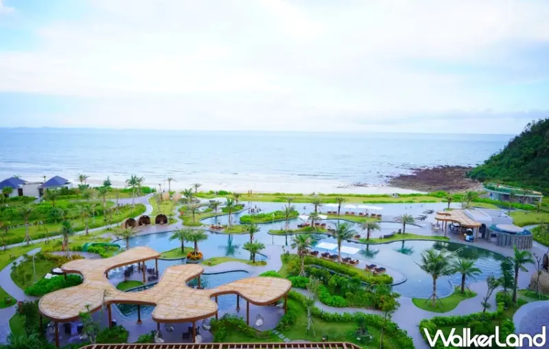 遠離下龍灣人潮！北越觀瀾島悅椿度假酒店開箱，北越最大戶外無邊際用池、泡湯、滑索一站體驗。