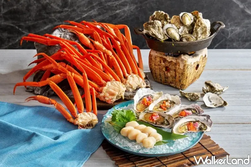 南港Buffet第二人1010元！生食級干貝與爆卵香箱蟹等豪華海鮮無限供應。