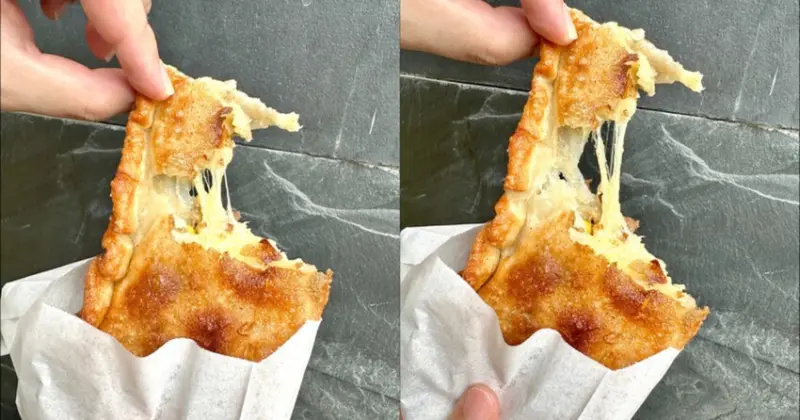 起司控必收！台南牽絲餅專賣店新開幕，爆漿牽絲起司讓你一口接一口。