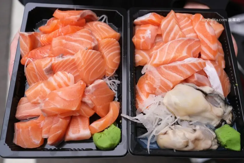 隱藏版爆量生魚片一盒只要300元！還有干貝、生蝦、甜蝦任你配。