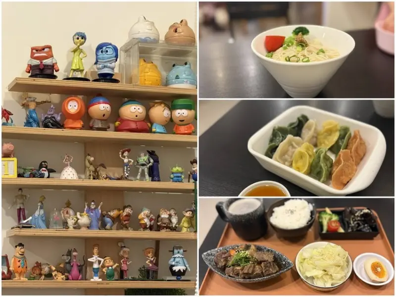 【苗栗食記】冉冉日嚐 - 店內有滿滿的公仔收藏，咖哩和五色餃都極具特色