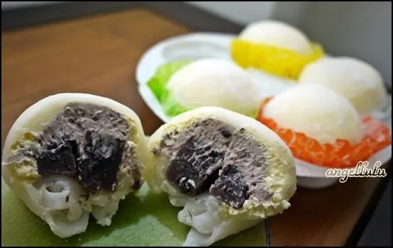 超犯規的基隆連珍芋泥雪露和水晶大福，一個人吃完一盒都不奇怪><