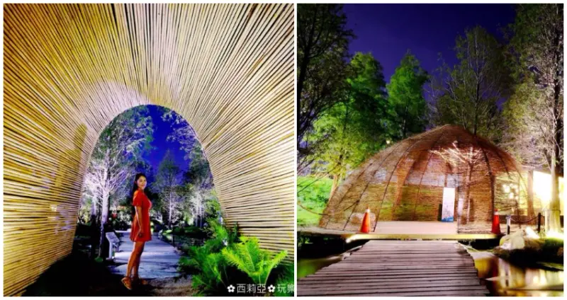 【台中。南屯區】秘境夜間版『惠宇秘境-一森青 自然共生』呈現不同於白晝的空靈氛圍  ＋同場加映台中版清溪川之『柳川藍帶水岸（柳川水岸）』夜晚浪漫感受。