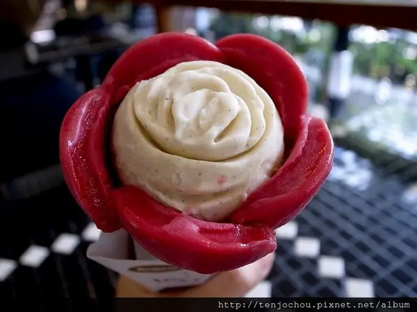 花花，甲飽沒【台北食記】Bigtom-今夏必吃!超浪漫玫瑰甜筒冰淇淋