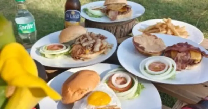 彰化田尾Harbor Burger美式漢堡，貨櫃屋餐廳大草地用餐，必吃手打肉排