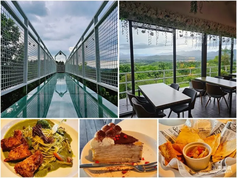 台南玉井區《魔法森林》景觀咖啡小餐館｜漫步雲端的玻璃天空步道，270度俯瞰遼闊美景｜菜單