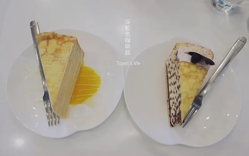 食台南｜深藍咖啡館，終於吃到朝思暮想的千層蛋糕 / 東區 / 下午茶