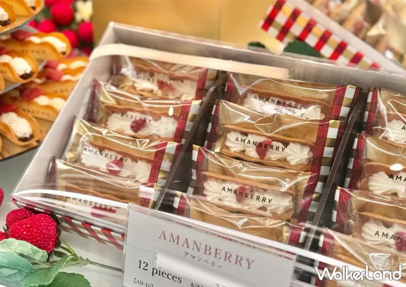 博多車站售完沒關係！福岡必買伴手禮 AMANBERRY 機場也能買到，草莓奶油夾心餅乾必買。