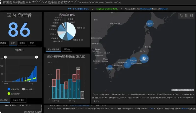 武漢肺炎日本MAP