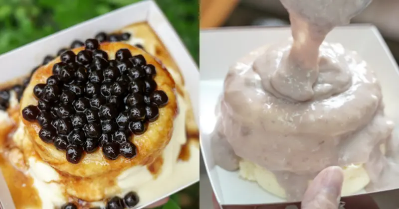 [花蓮甜點]王子神谷日式厚鬆餅花蓮店-芋泥控看過來! 滿滿邪惡芋泥舒芙蕾鬆餅  厚鬆餅口感好軟嫩 黑糖珍珠焦糖舒芙蕾鬆餅必吃 近東大門夜市 花蓮鬆餅推薦 王子神谷 おうじかみや 花蓮店 @跳躍的宅男