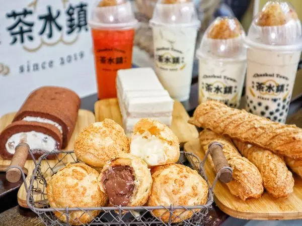 【台中】茶水鎮。結合泡芙與茶飲、蛋糕捲，霧峰下午茶、伴手禮推薦