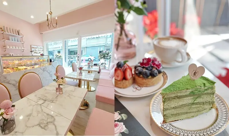 【台中豐原】Que du Bonheur格外幸福｜質感粉色系法式甜點，千層蛋糕推薦，近豐原車站