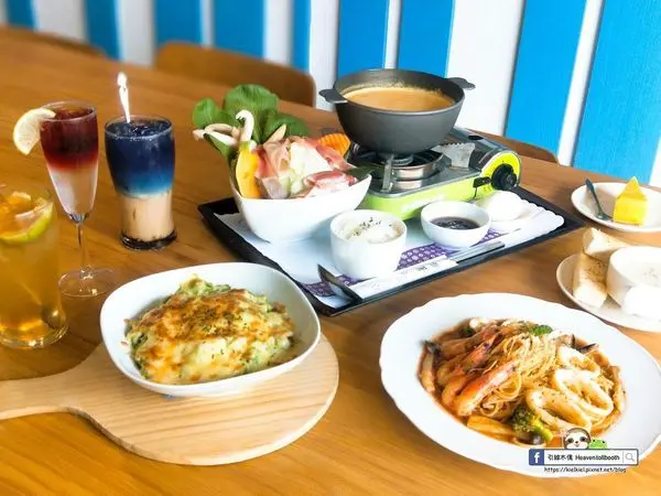 【嘉義】努逗風味館 - 地中海與無印良品的交逢，夢幻星空飲勾勒油畫美，濃郁南瓜濃湯鍋。