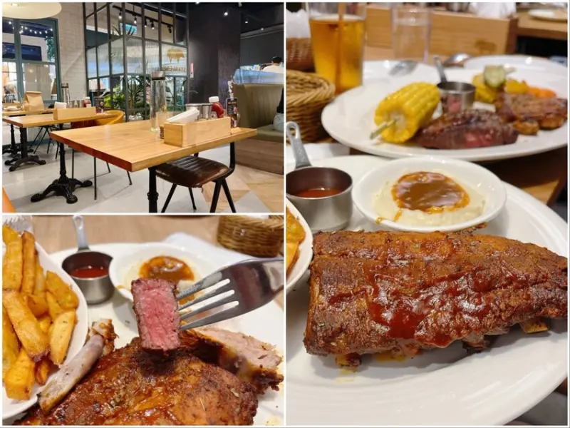 桃園市中壢區網路好評爆錶的高質感牛排館餐廳｜史坦利美式牛排大江店，不用花大錢也可以享受大份量原塊牛排！停車還不用