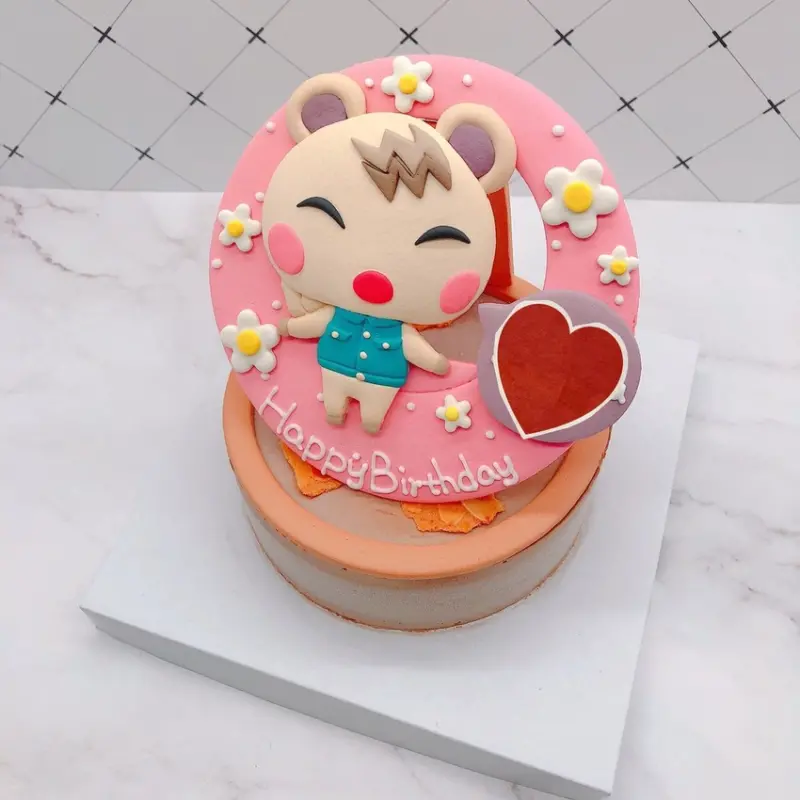 動物森友會手作生日蛋糕,小潤造型蛋糕分享