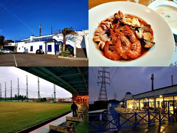 台中沙鹿[橄欖愛洋葱高爾夫球體驗餐廳/庭園景觀夜景餐廳/中科高爾夫球練習場]浪漫希臘愛琴藍白風建築 悠美海線美景 晨昏夜都美~ 還有好吃的排餐和義大利麵,用餐賞景再打高爾夫球,人生優質享受!