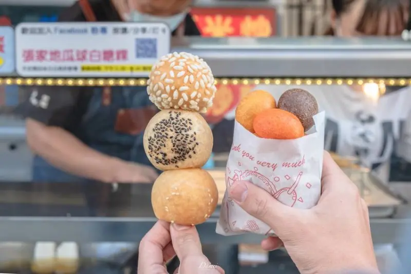 高雄三民｜張家地瓜球白糖粿-巨無霸蕃薯椪還有超搶手的彩色地瓜球