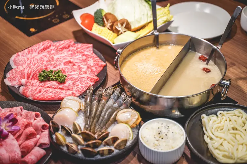 瀧 鍋物製造所 ▏A5霜降和牛、A5雪花和牛、海鮮拼盤 超狂雙人套餐 讓肉肉控吃的好滿足。近板橋大遠百、新北市政府。捷運板橋站