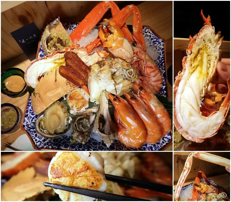 台北海鮮 安東建一水產 背後就水槽 手抓海鮮盤新鮮珠寶盒 松葉蟹龍蝦鮑魚吃了笑呵呵~