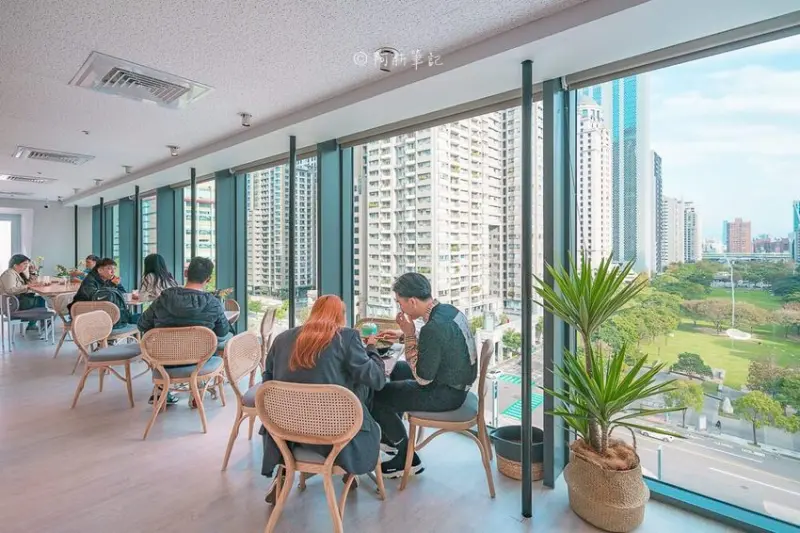 阿新筆記|堁夏咖啡|台中最美窗景甜點咖啡館，欣賞七期夏綠地美景，隱藏台中國家歌劇院～
