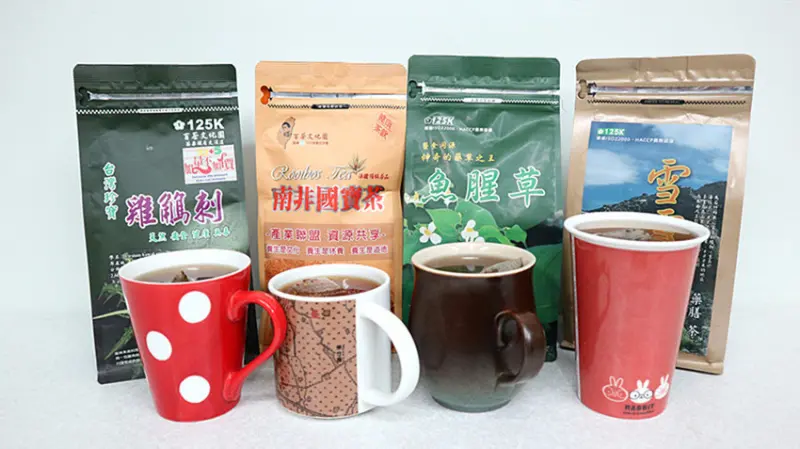 「養生茶推薦」【125K百茶老醋體驗觀光工廠】雞角刺+南非國寶茶+魚腥草+雪靈芝，醇和順口好喝，養生就在一口口溫熱的茶飲中，也可入菜燉雞湯排骨湯！