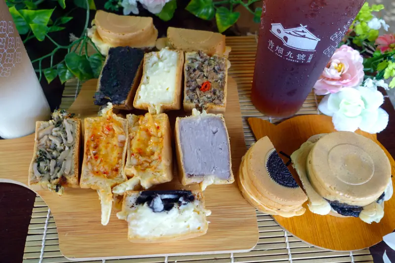 青畑九號豆製所台北內科店-台北內湖甜點下午茶，內湖科學園區美食推薦，浮誇系內科排隊甜點美食，內湖好吃車輪餅外送