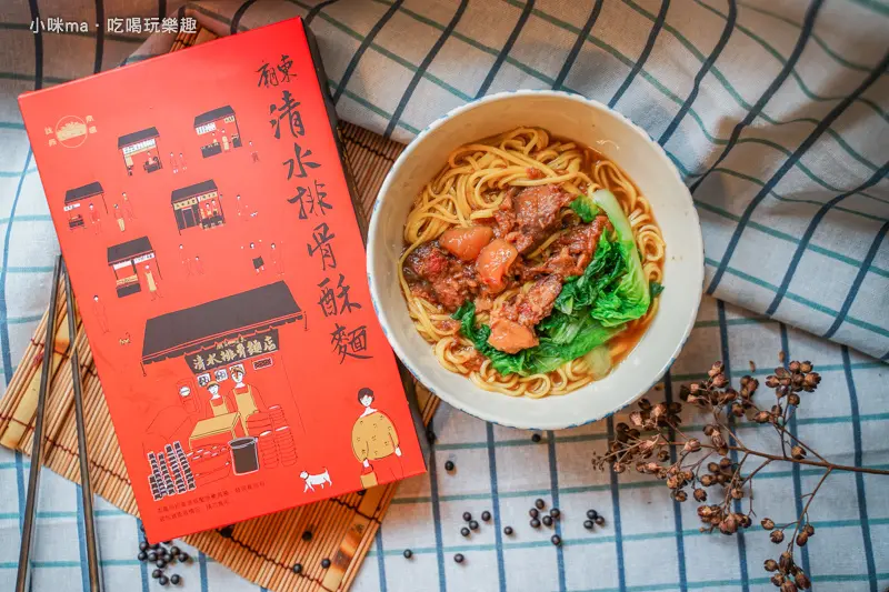 豐原廟東清水排骨酥麵 (即食料理包) 。廟東夜市超人氣老字號排骨酥麵。軟嫩入口即化的排骨酥麵 也能宅配到家。台灣味伴手禮 / 宅配美食