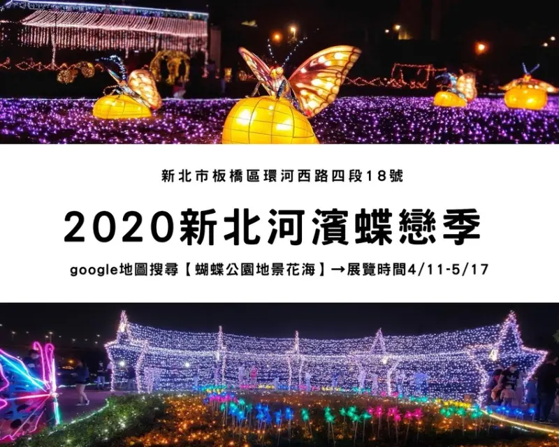 【板橋IG熱門景點】2020新北河濱蝶戀季｜美哭的百萬星星燈夜景、輕易就能拍出浪漫網美照