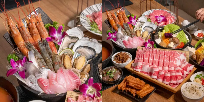 新北美食 御鼎湯原本鍋物｜年底吃大餐！期間限定「耶誕雙人套餐」，生食級天使紅蝦、韓國生蠔、鮑魚吃好吃滿現省200元！ · 算命的說我很愛吃