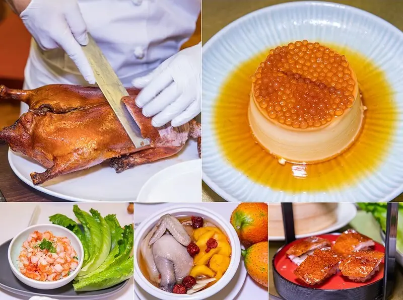 【台北捷運美食】【中山國小站美食】九華樓片皮鴨.少女之心烤鴨香寶壽司飯.鴨蛋布丁.木虌果燉雞湯