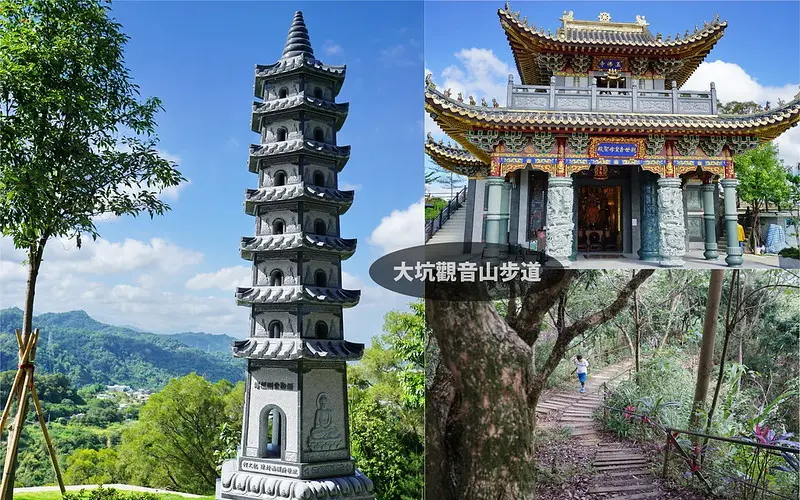 【大坑觀音山步道】台中編號42小百岳，挑戰連續陡上登頂參訪玉佛寺，近大坑圓環