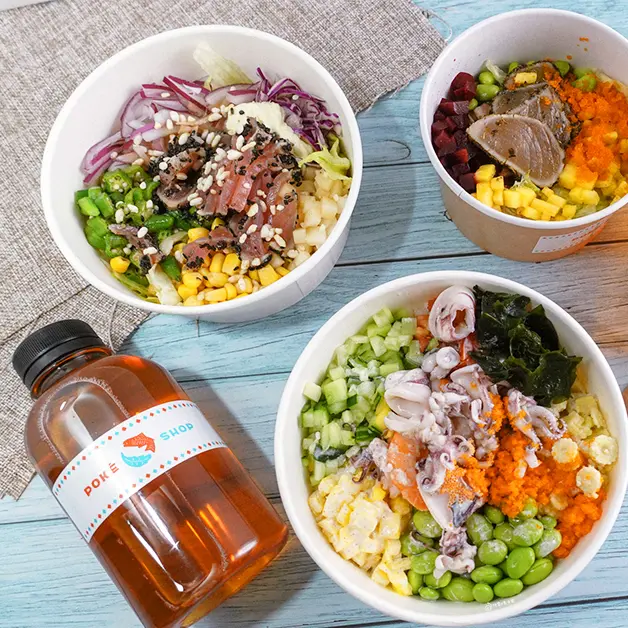 松山美食。Poké Shop波克蔬  小巨蛋夏威夷生魚飯  自由搭配體重控制超好選擇