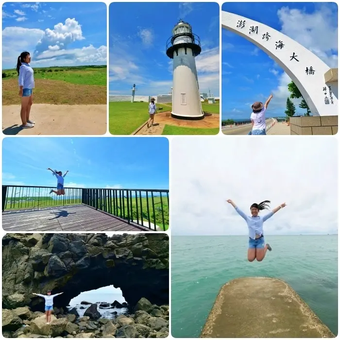 ▋澎湖景點 ▋跟著澎湖203縣道一路吃喝玩美拍大集合（天堂路、鯨魚洞、漁翁島燈塔、大菓葉柱狀玄武岩、夜衝刈包、阿枝炸粿、幽靈卡打車豆花、無名小攤烤醉魚）