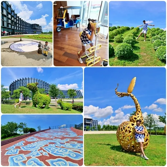 ▋2020 嘉義景點 ▋故宮南院。必拍景點紅魔毯溜滑梯、圓圓波波草、可愛跳跳馬、噴泉戲水池，暑假限定「兒童密室逃脫歷險記」！