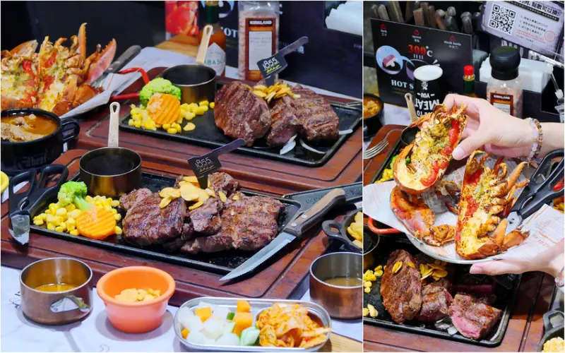 很牛炭燒牛排：三倍大份量濕式熟成牛排吃撐！小菜飲料冰淇淋+滿滿牛肉羅宋湯喝到飽！