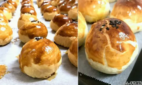 隱身巷弄的四代蛋行賣現烤蛋黃酥，J.L.手作甜點，紅土鹹蛋黃製作中秋禮盒，現場免費試吃～
