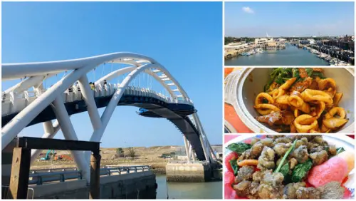 圓圓家愛吃貨-《桃園永安》永安漁港美麗大海賞夕陽，綠色隧道自行車，重點是平價海鮮好美味!