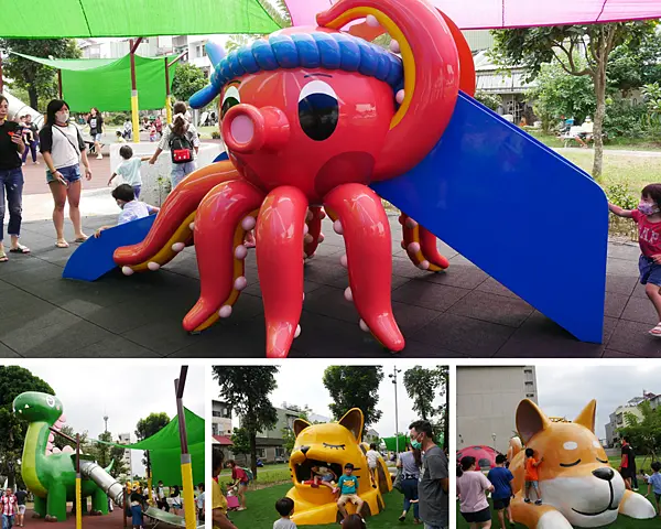 今年最萌動物公園，10隻動物造型滑梯陪你滑溜/屏東勝利動物溜滑梯公園/鄰近勝利星村＆勝利國小