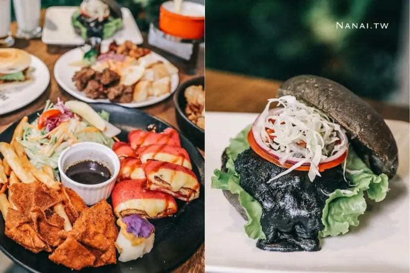 Butter巴特手作晨食brunch&cafe員林店：彩色起司蛋餅超繽紛，會爆漿純黑熔岩漢堡，變胖也要吃 - Nana愛旅行札記
