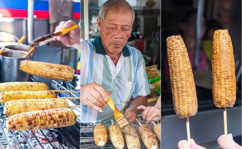 【嘉義水上美食】六哥古早味烤玉米.嚴選玉米.木炭浸水.神祕六醬烤玉米.純手工烤玉米職人三十年如一日的堅持