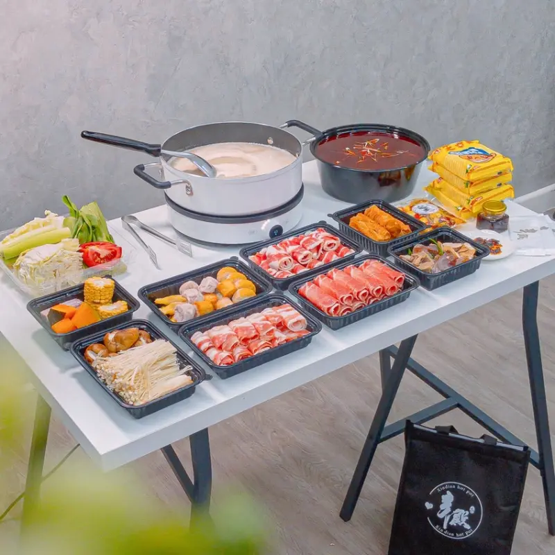 防疫外帶-在家也能享用麻辣鍋與白鍋，一次兩種湯底的三人火鍋套餐 | 【台北 中正區】辛殿