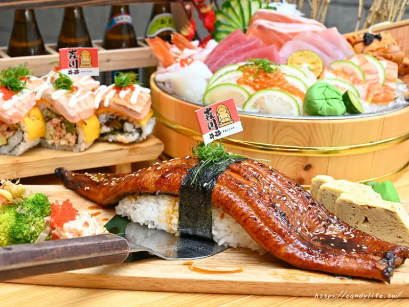 森川丼丼豐橫町｜台中人氣平價日本料理再開一間分店！限量巨無霸鰻魚壽司必點！還有超狂丼飯及握壽司～