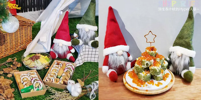 香港型男主廚來台定居開的花壽司店，限量款聖誕樹壽司超可愛！用料不手軟價格實在，近科博館和勤美誠品周邊美食～
