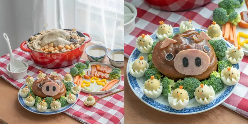 樂天美食 果貿吳媽家｜年菜預購首選！團圓飯必備暖胃雞湯、滷蹄膀，零廚藝輕鬆煮出眷村經典年菜。 · 算命的說我很愛吃