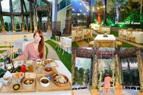 台北大直餐廳 ▶ Denwell Cana 森林系輕餐廳 ▶ 森林系X藤蔓鞦韆 網美必拍 戶外空間 大直打卡新熱點!